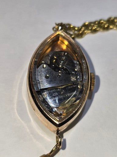 Vintage Endura Ladies see through back pendant with necklace chain and original box