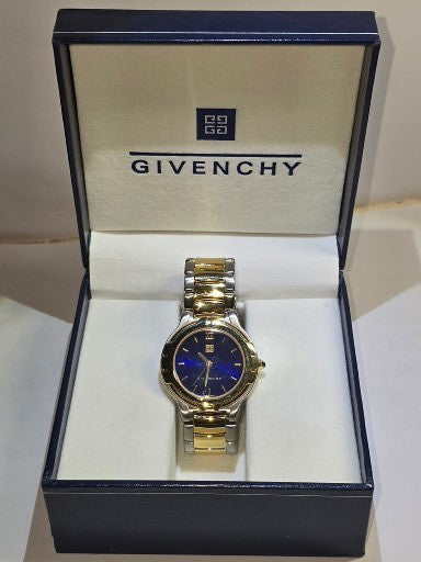 Vintage rare Givenchy two tone quartz men's wristwatch