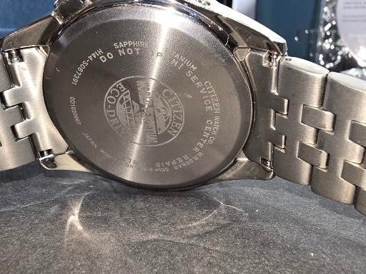 Vintage citizen eco-drive radio controlled perpetual calendar titanium