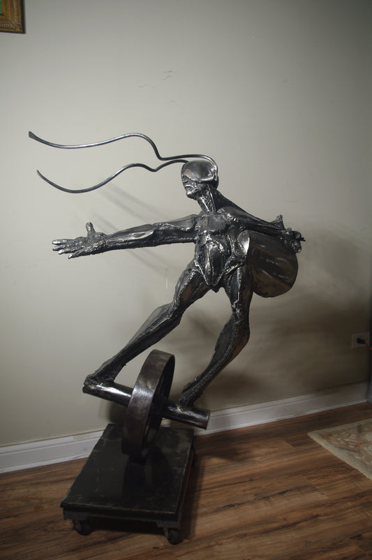 Theodore Gall Knight Rider figurative steel sculpture